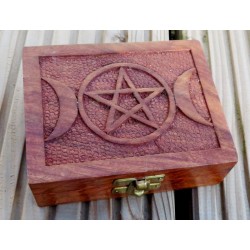 Wooden Pentacle Hinged Altar Box
